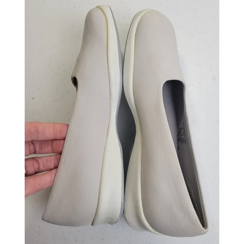 Keds Ticket‎ Ball WF21143 Light Gray Slip On Ballet Flats Womens 7.5 M